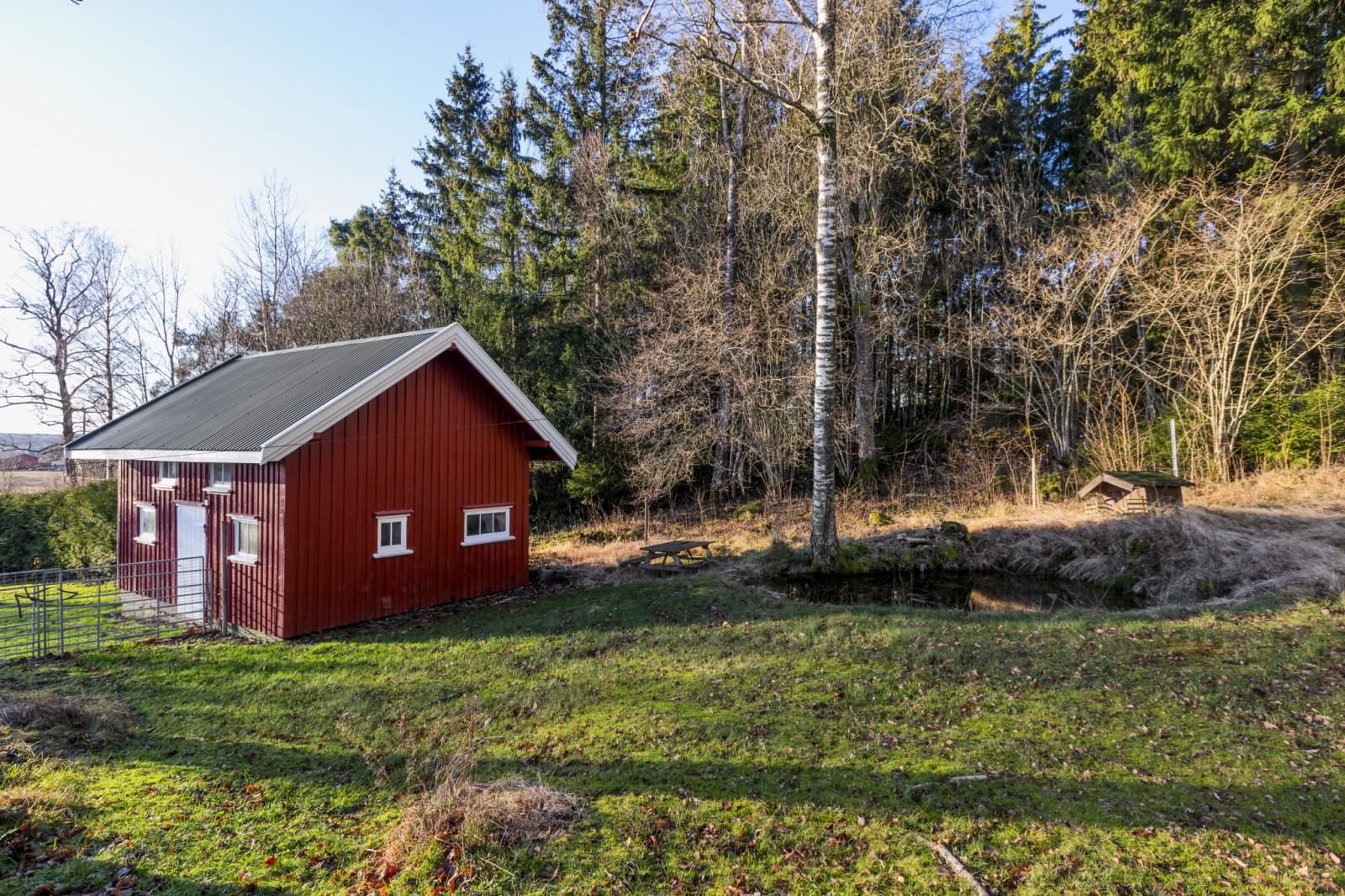 Hønsehuset med andedam