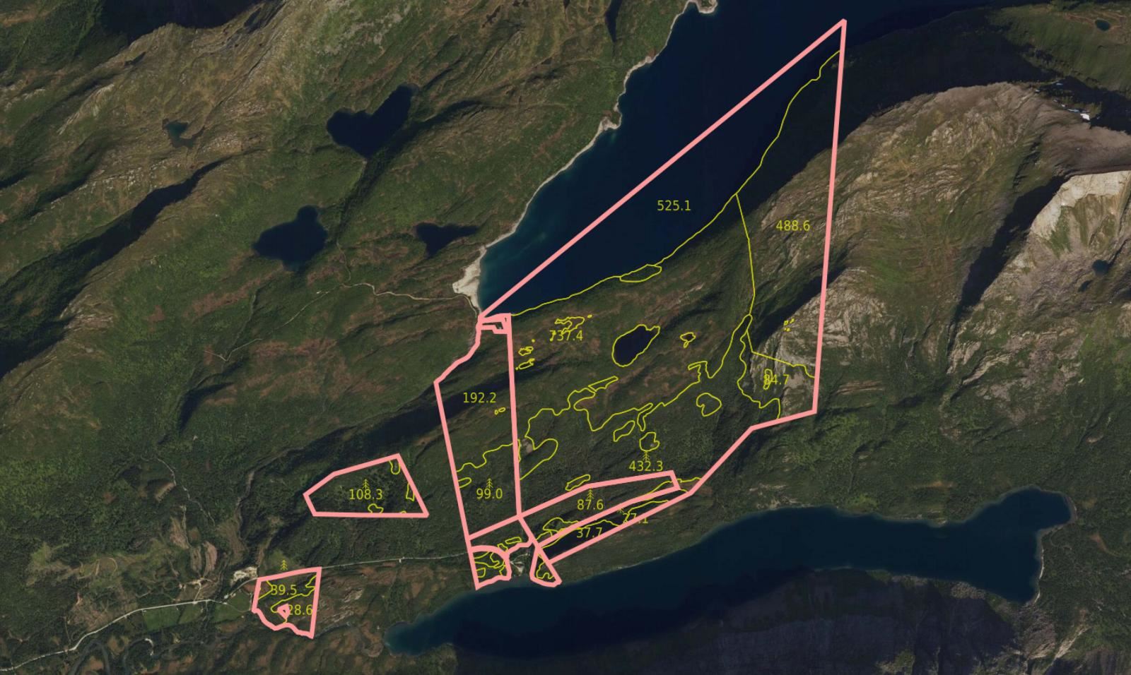 NIBIO gårdskart over eiendommen