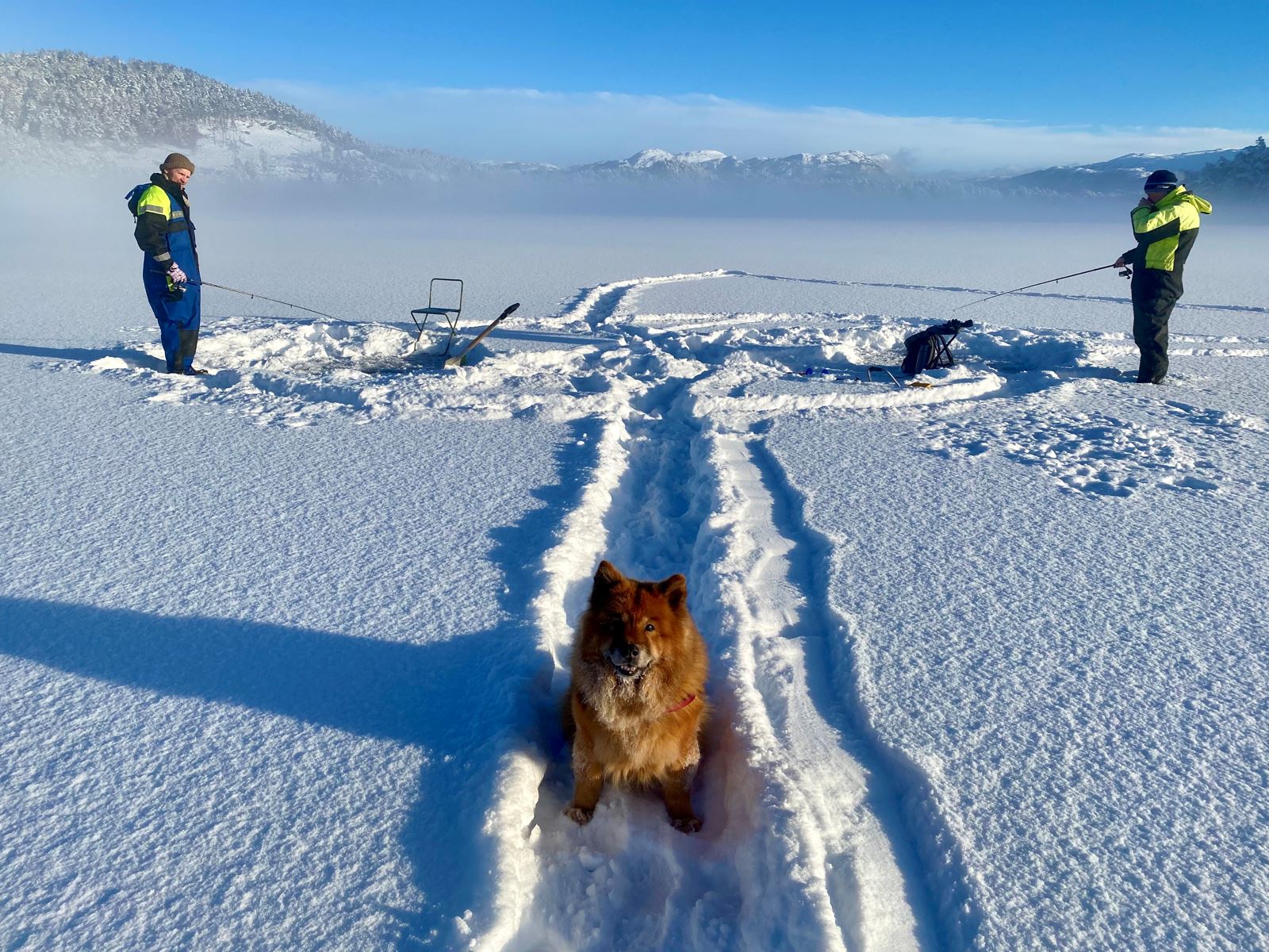 Isfiske på Husavatnet bilde 1