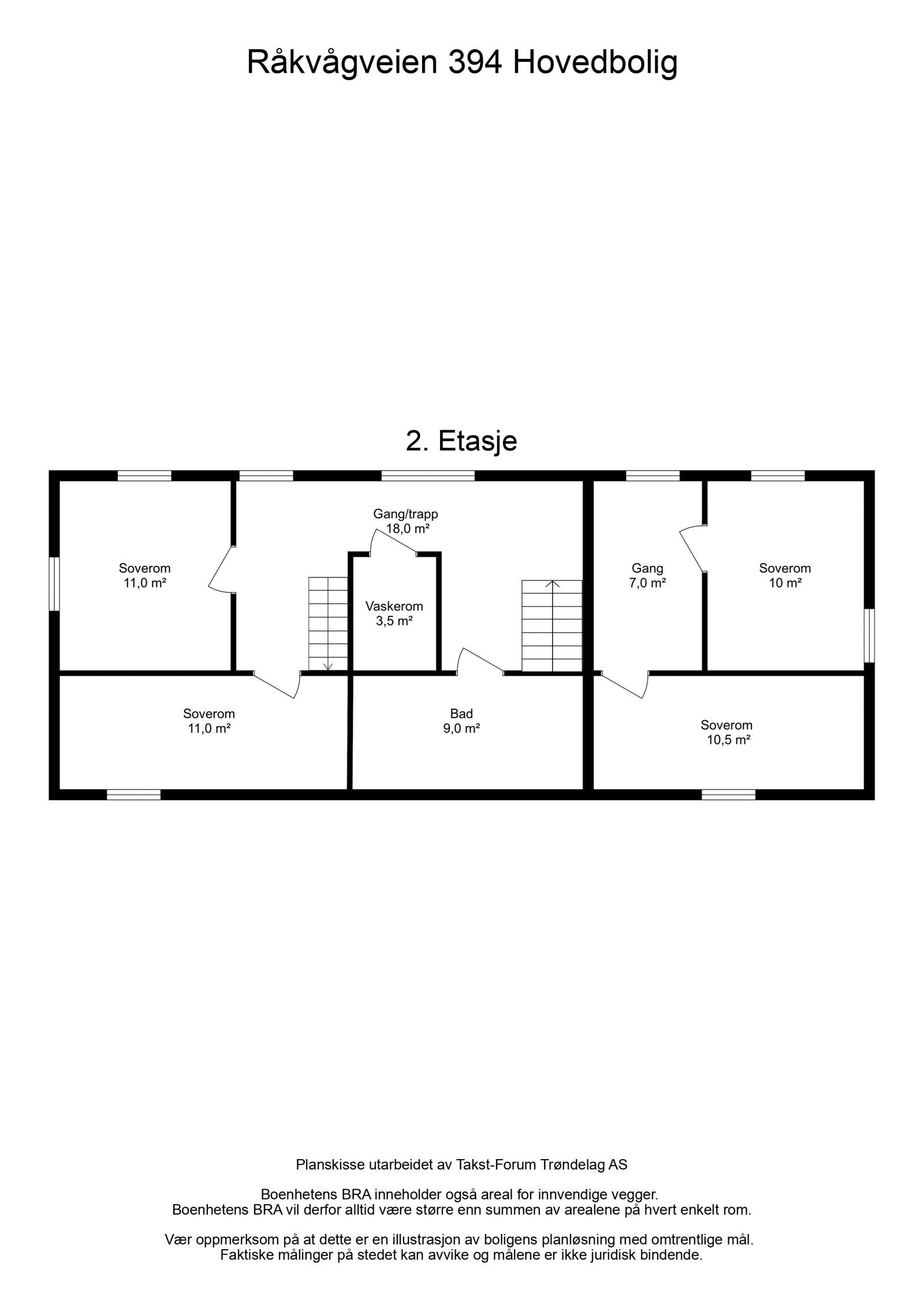 Våningshus - Planskisse 2. etasje