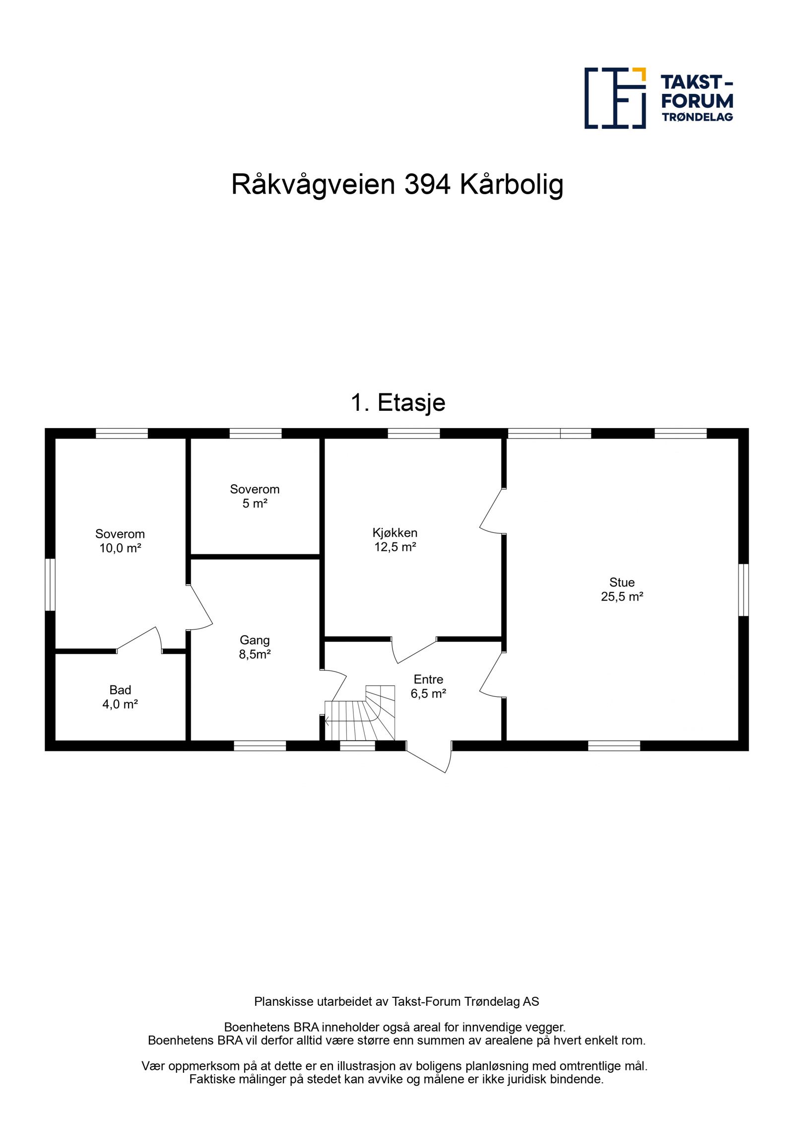 Kårbolig - Planskisse 1. etasje