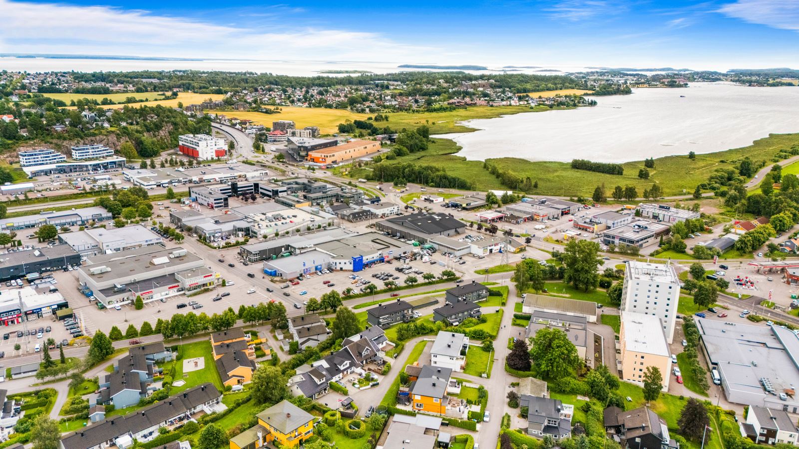 Dronebilde av Kilen-området